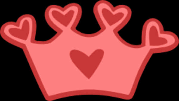 Pink Heart Crown Graphic PNG Image