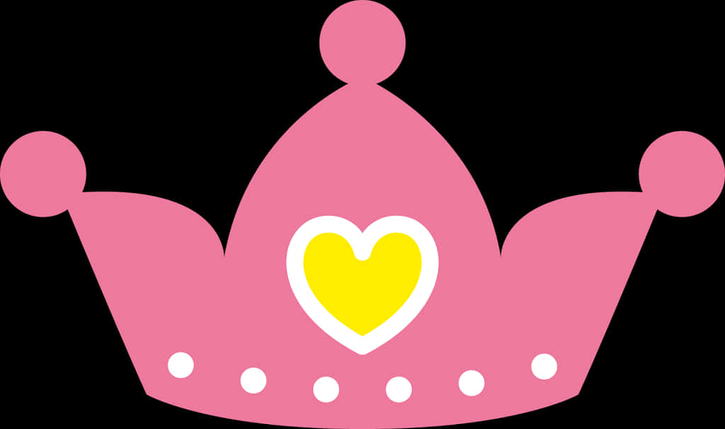 Pink Heart Crown Graphic PNG Image