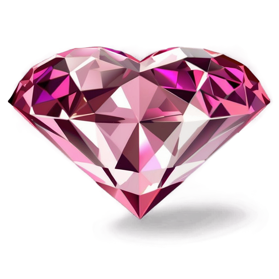 Pink Heart Diamond B PNG Image