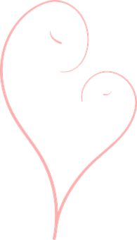 Pink Heart Line Art PNG Image