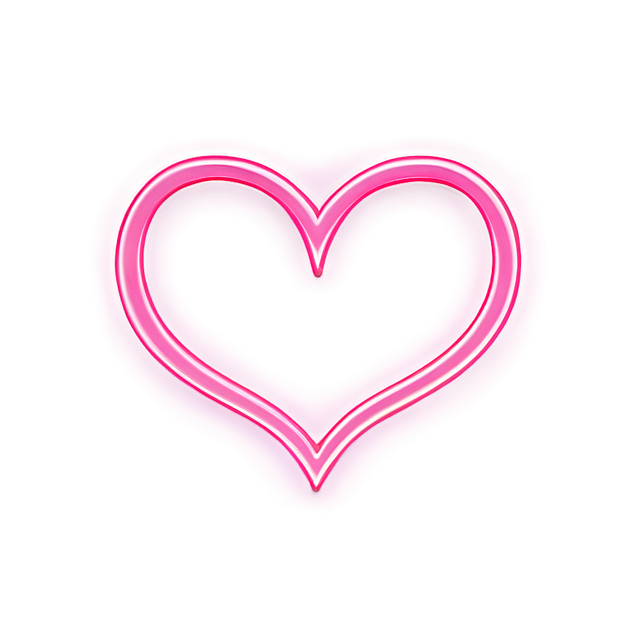 Pink Heart Outline Png Tel30 PNG Image