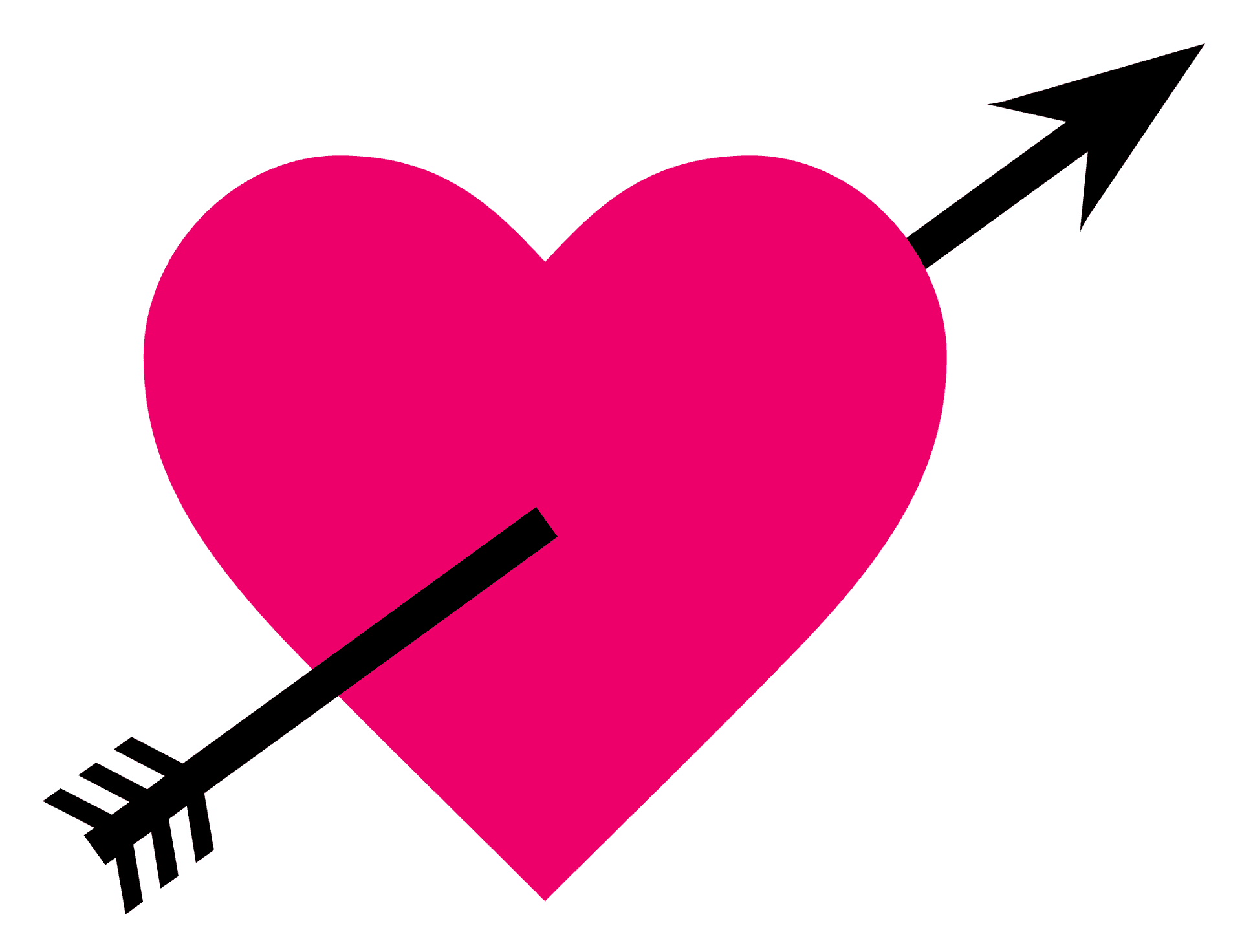 Pink Heart Piercedby Arrow PNG Image