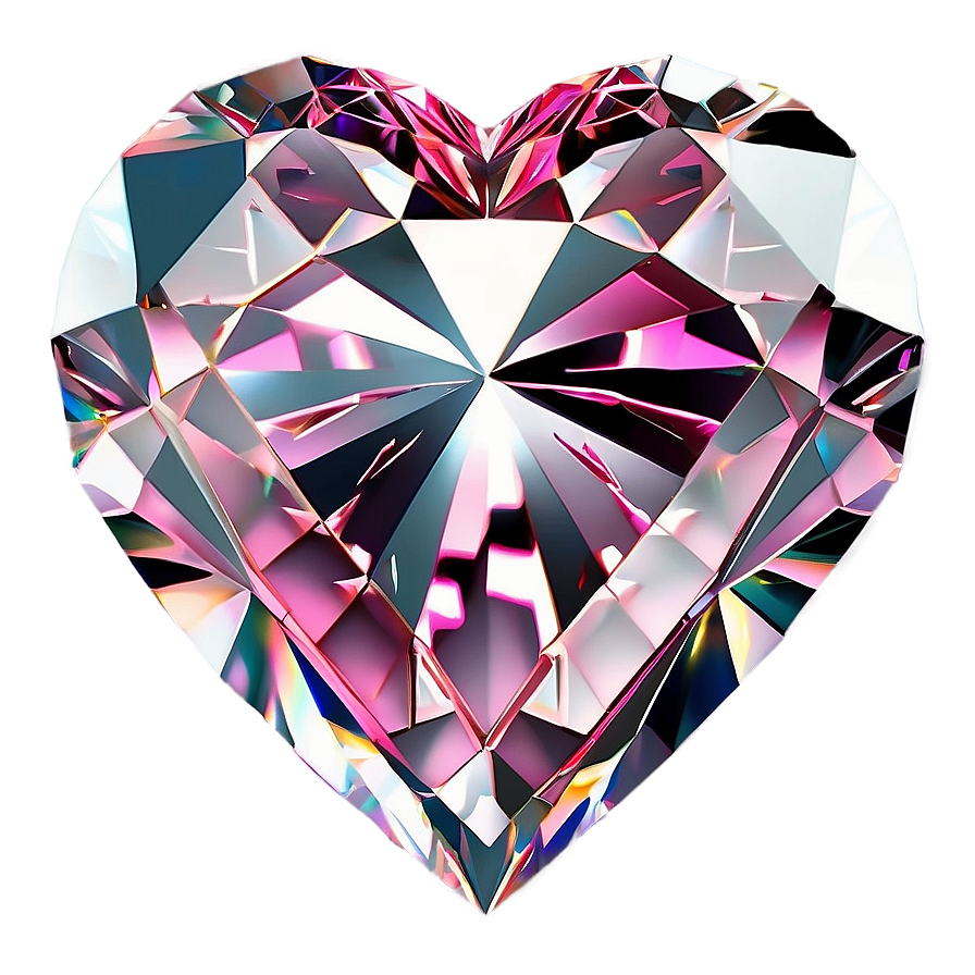 Pink Heart Shaped Diamond Icon Png Ler PNG Image