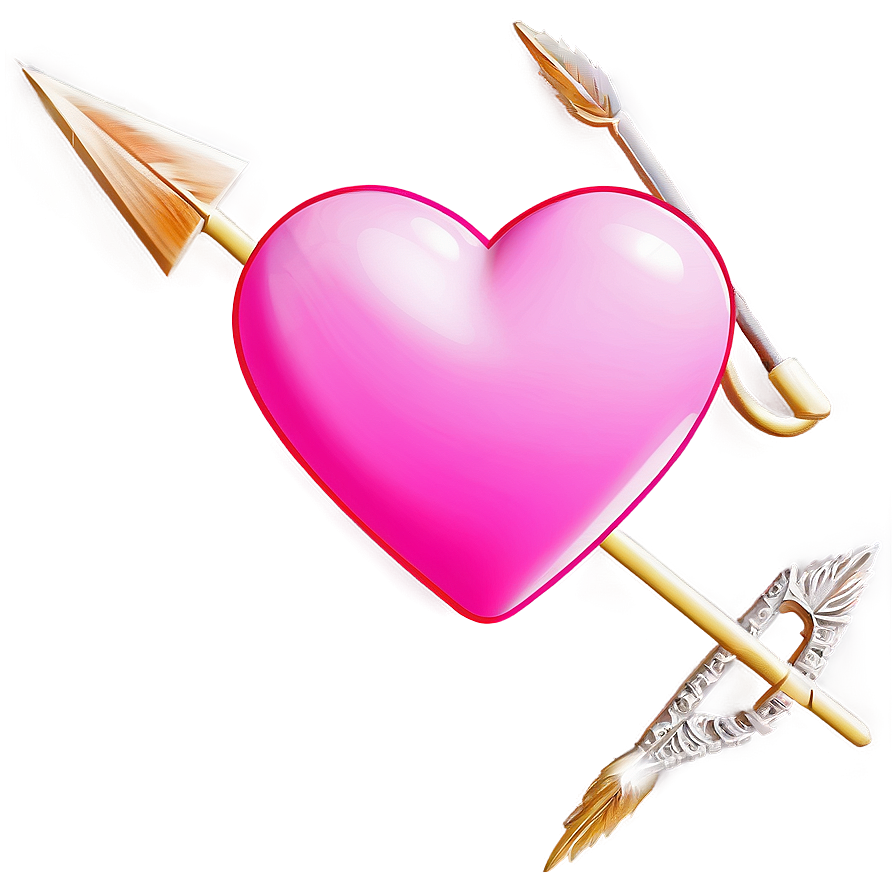 Pink Heart With Arrow Png Ffp43 PNG Image