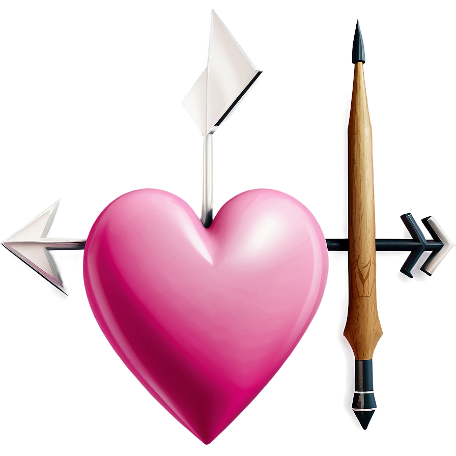 Pink Heart With Arrow Png Vgr93 PNG Image