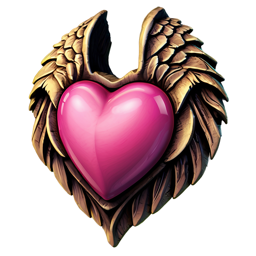 Pink Heart With Wings Png Uts PNG Image