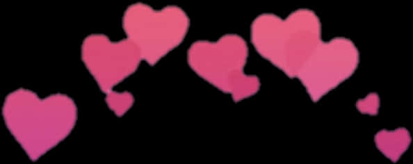 Pink Hearts Blurry Background PNG Image