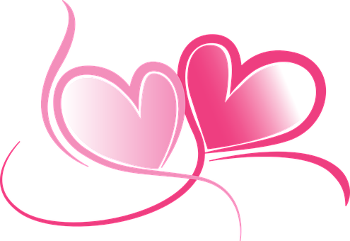 Pink Hearts Graphic Design PNG Image