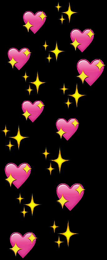 Pink Heartsand Stars Tumblr Background PNG Image