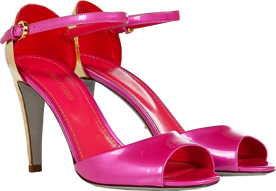 Pink High Heel Sandals PNG Image