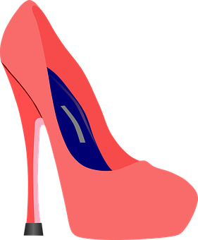 Pink High Heel Shoe Vector PNG Image