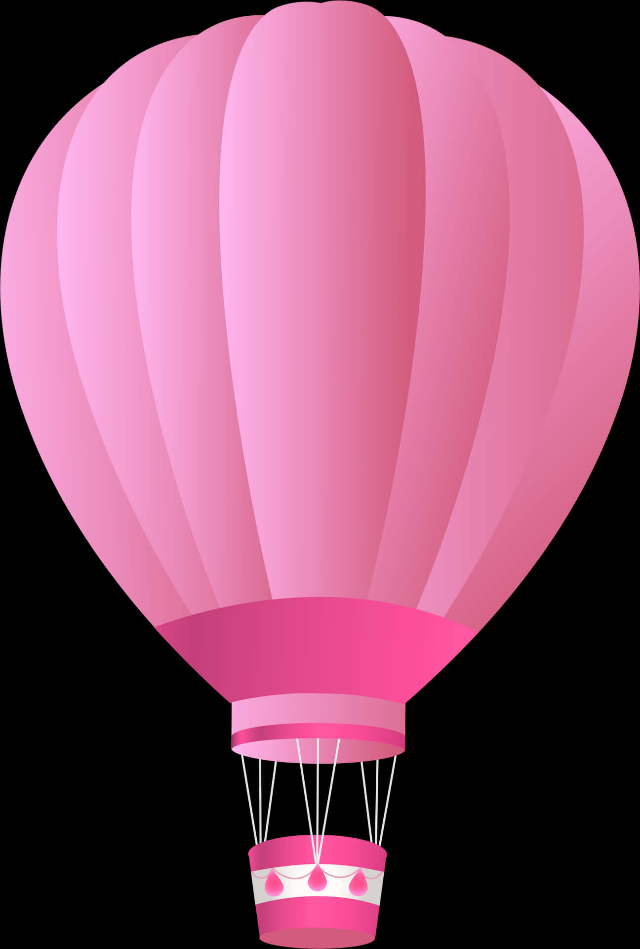 Pink Hot Air Balloon Vector PNG Image