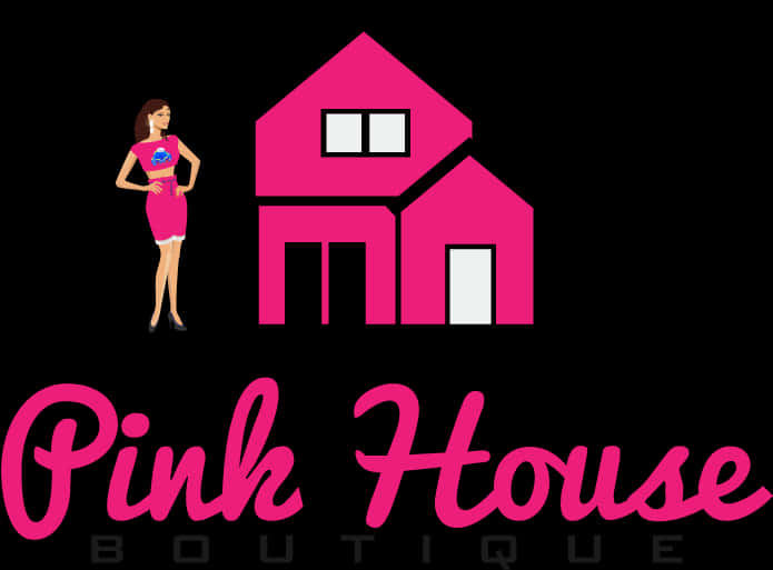 Pink House Boutique Logo PNG Image