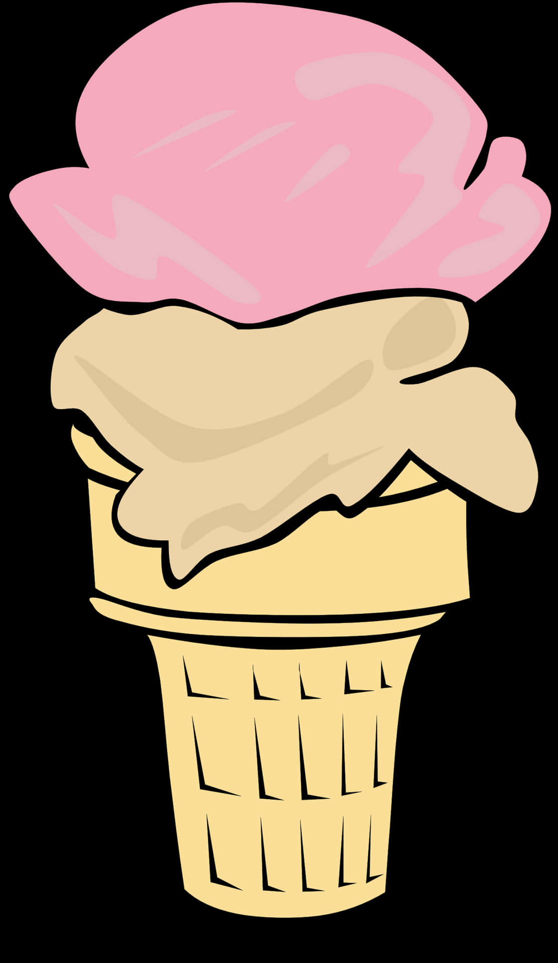 Pink Ice Cream Cone Clipart PNG Image