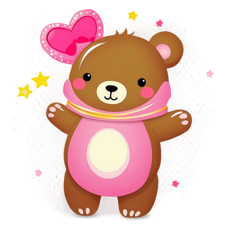 Pink Kawaii Bear Clipart Png Ndb PNG Image