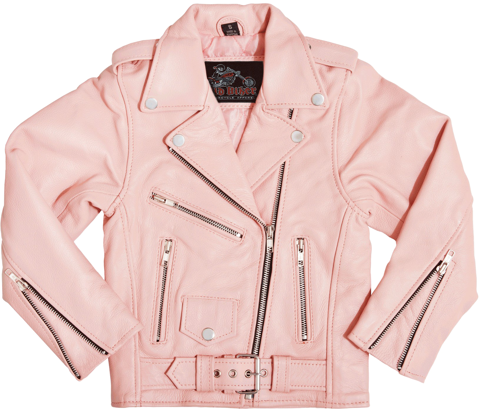 Pink Leather Motorcycle Jacket PNG Image