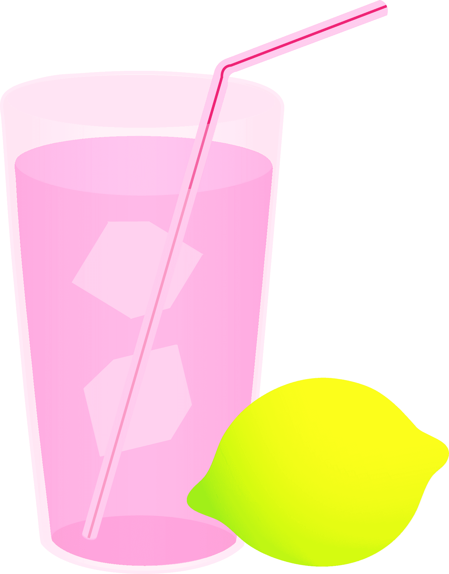 Pink Lemonade Glass With Lemon PNG Image