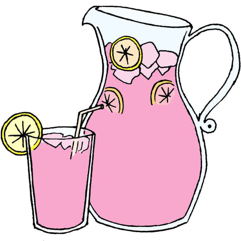 Pink Lemonade Pitcherand Glass PNG Image