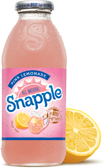 Pink Lemonade Snapple Bottlewith Lemon Slice PNG Image