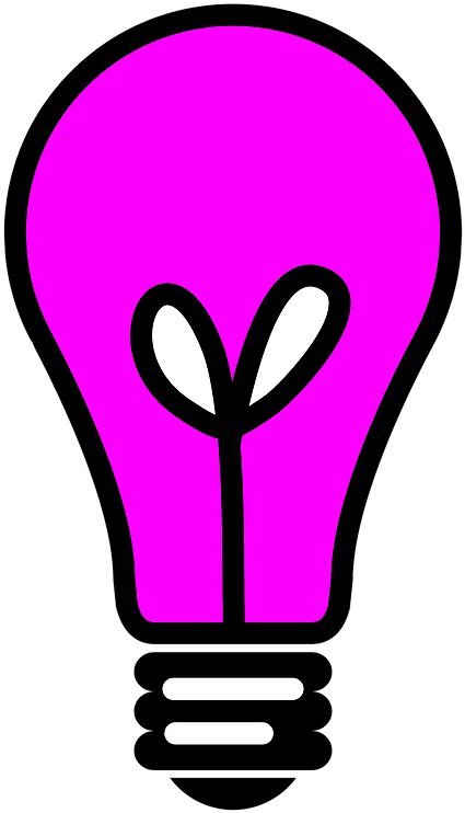 Pink Lightbulb Graphic PNG Image