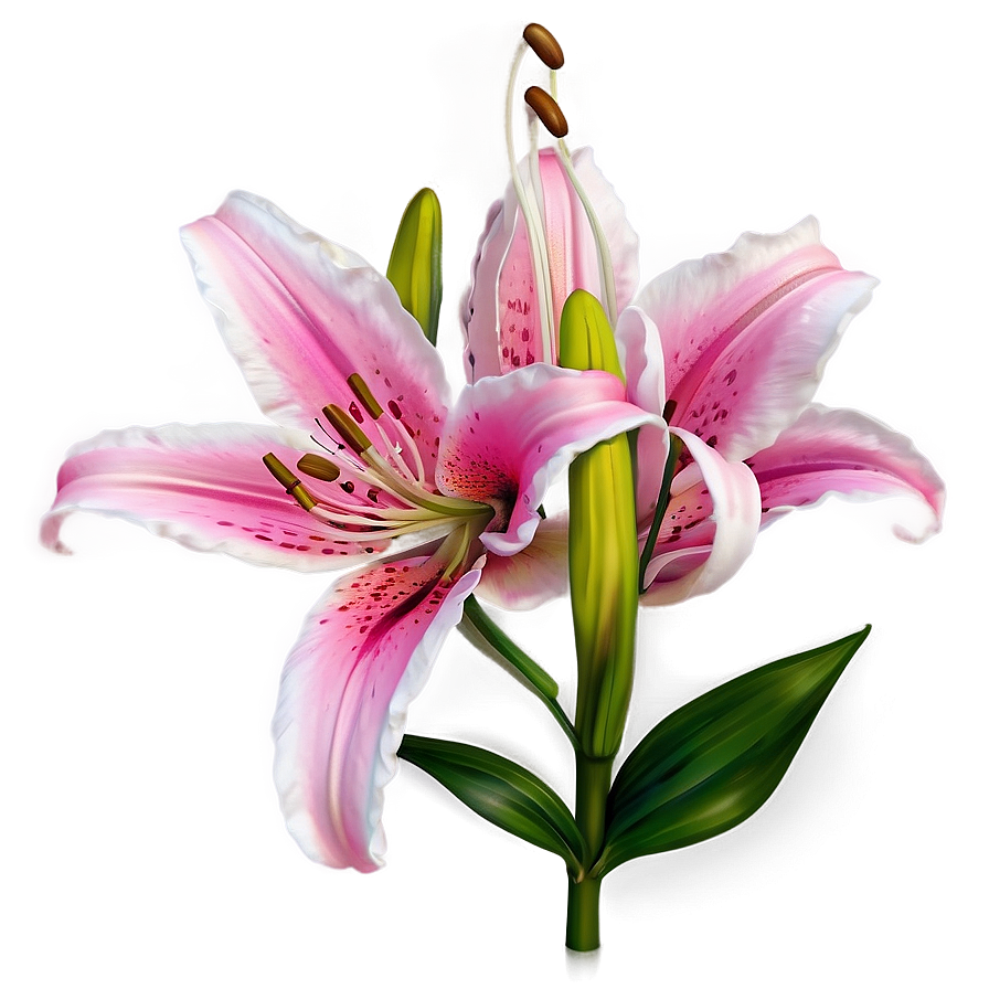 Pink Lily Flowers Png Btf71 PNG Image