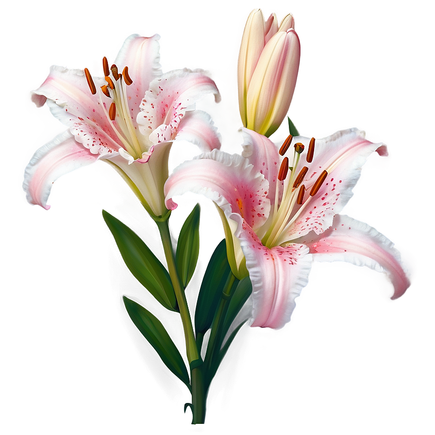 Pink Lily Flowers Png Hba PNG Image