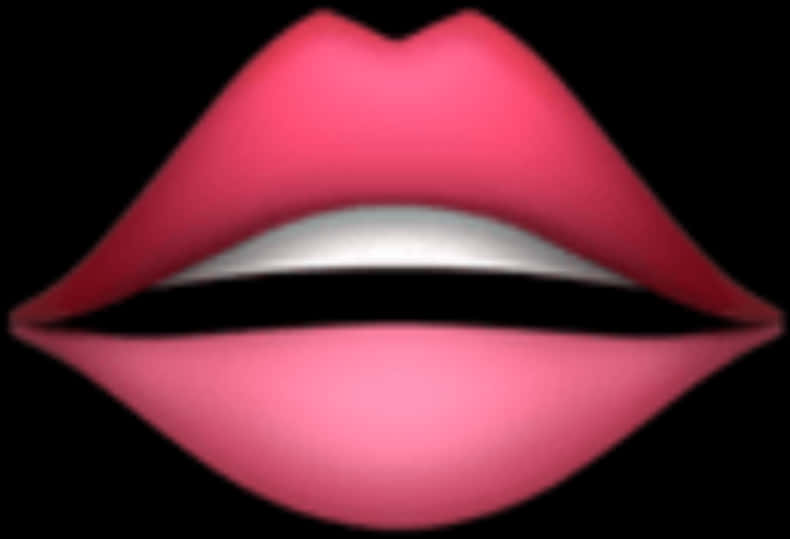 Pink Lips Emoji Blur Background PNG Image