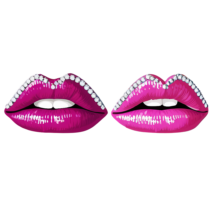 Pink Lips With Diamonds Png 06212024 PNG Image