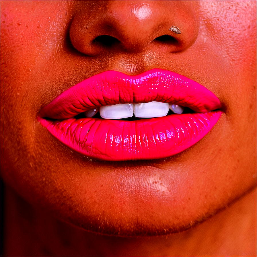 Pink Lips With Stripes Png Mjh PNG Image