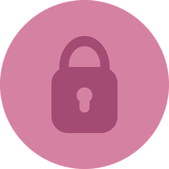 Pink Lock Icon PNG Image