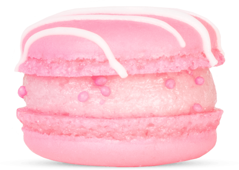 Pink Macaronwith White Drizzle PNG Image