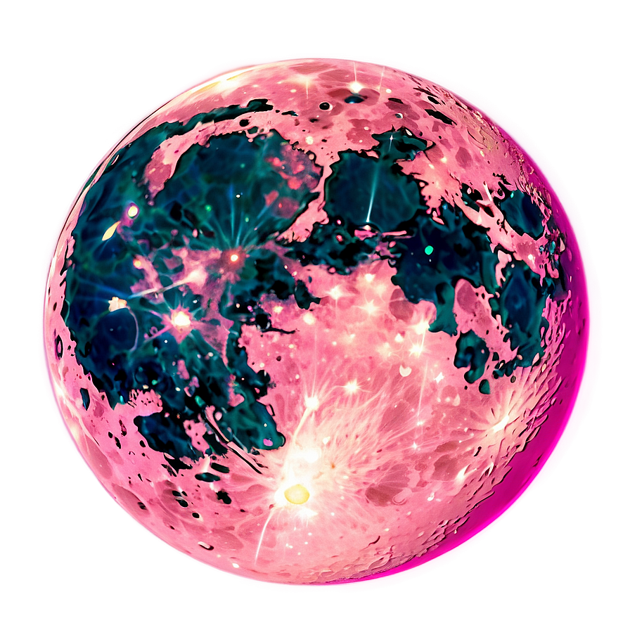 Pink Moon In Anime Style Png 36 PNG Image