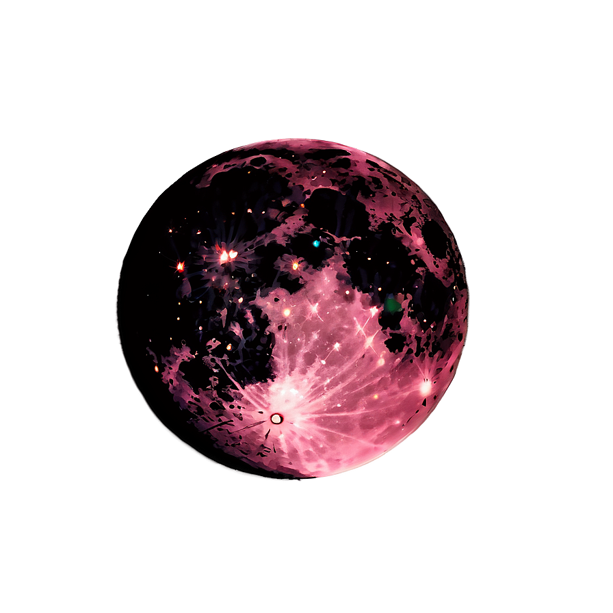 Pink Moon In Minimalist Art Png 06252024 PNG Image