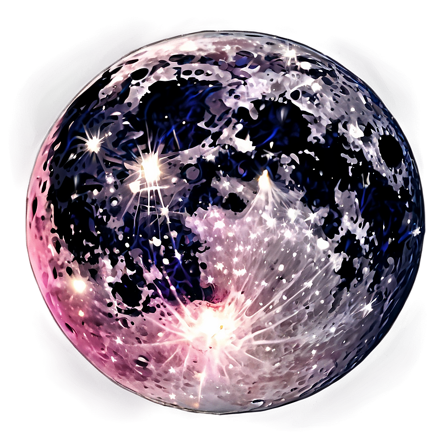 Pink Moon In Night Sky Png 6 PNG Image