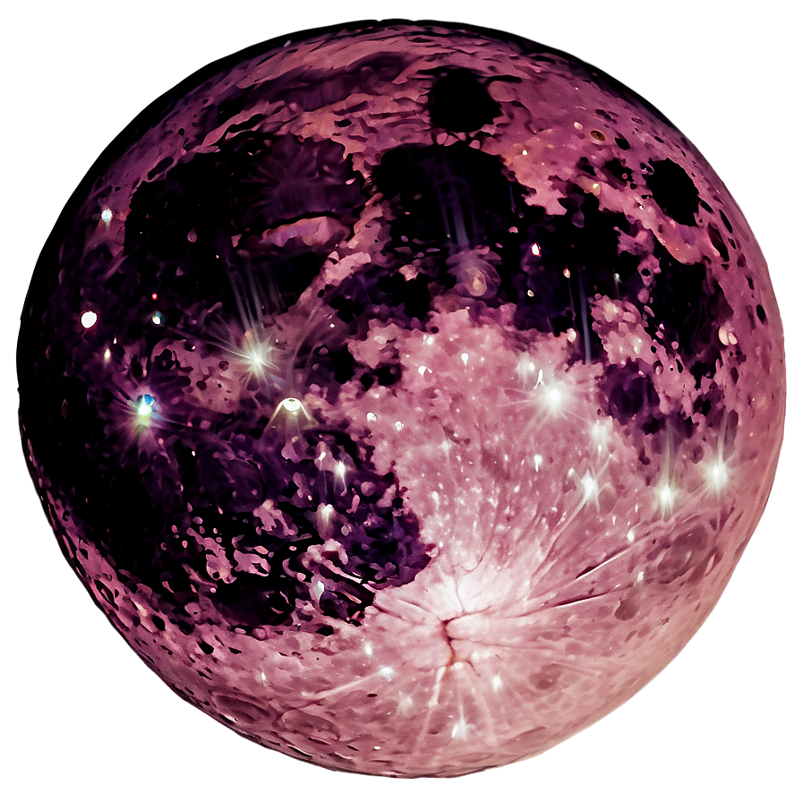 Pink Moon In Night Sky Png Mft PNG Image