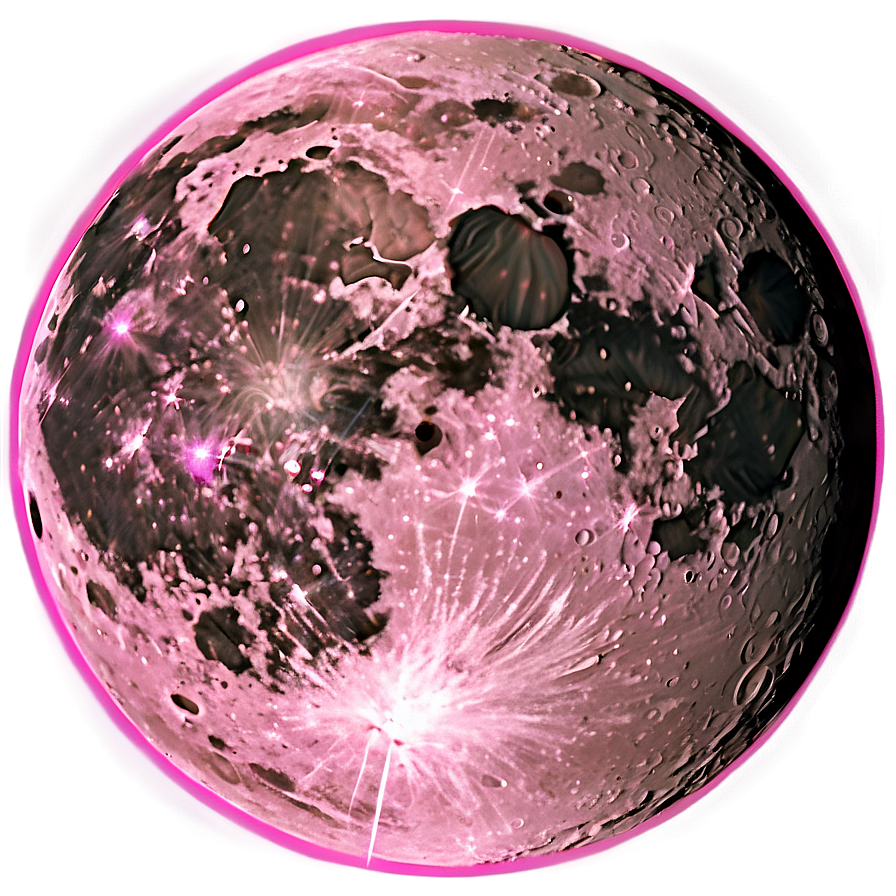 Pink Moon Through Telescope View Png 06252024 PNG Image