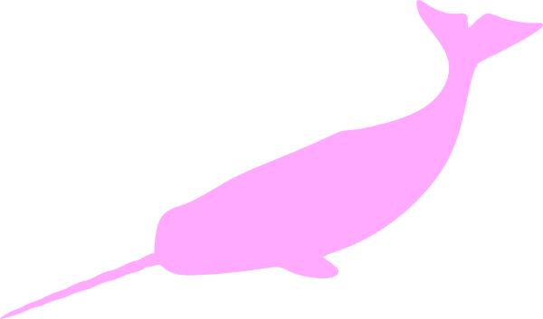 Pink Narwhal Silhouette PNG Image