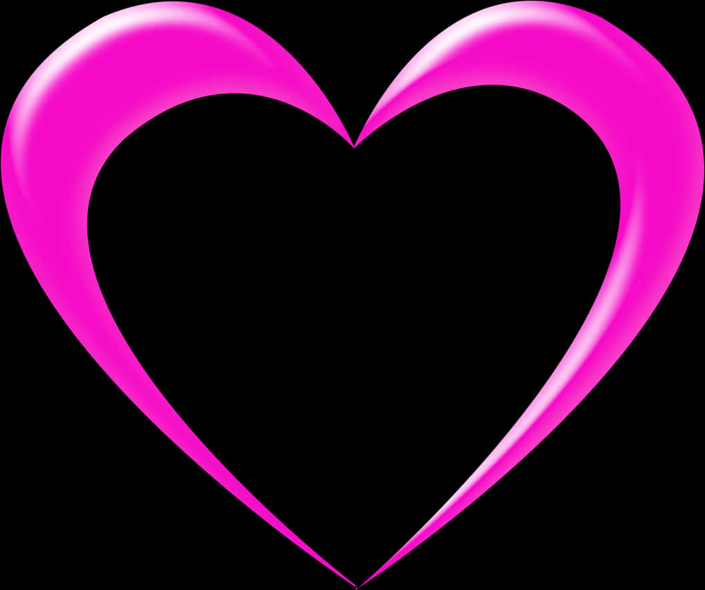 Pink Neon Heart Transparent Background PNG Image