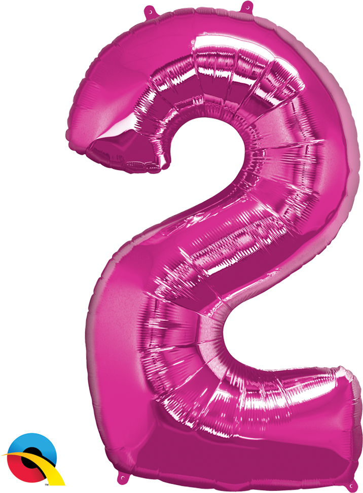 Pink Number2 Balloon PNG Image