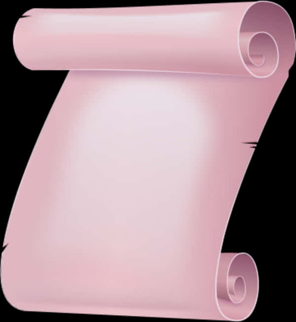 Pink Paper Scroll Graphic PNG Image