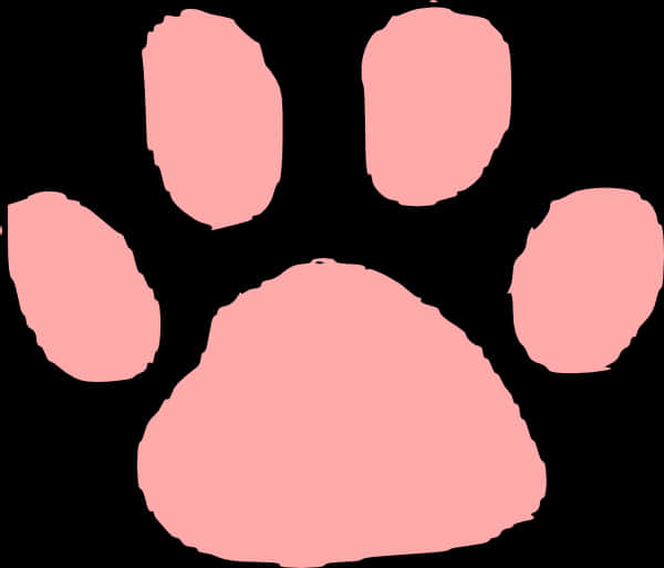 Pink Paw Print Black Background PNG Image