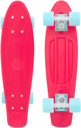 Pink Penny Skateboard Topand Bottom View PNG Image