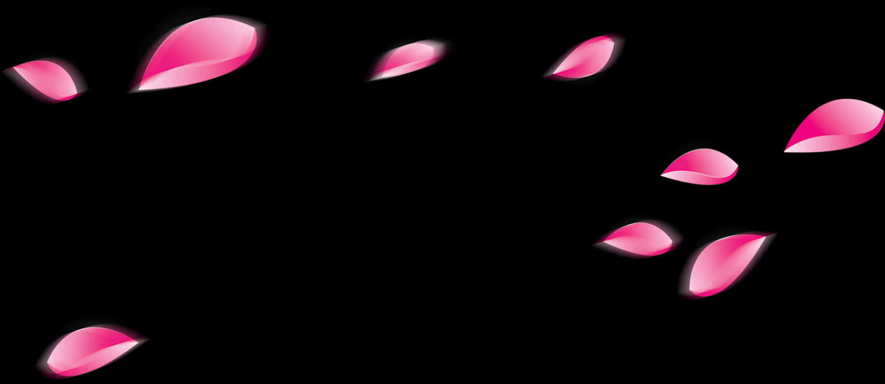 Pink Petals Fallingon Black Background PNG Image