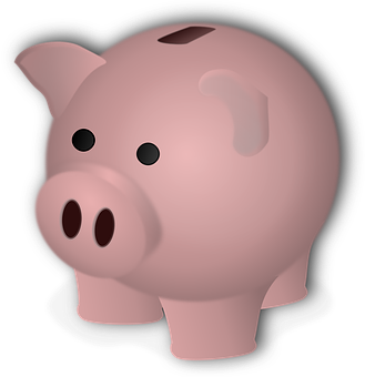 Pink Piggy Bank Black Background PNG Image