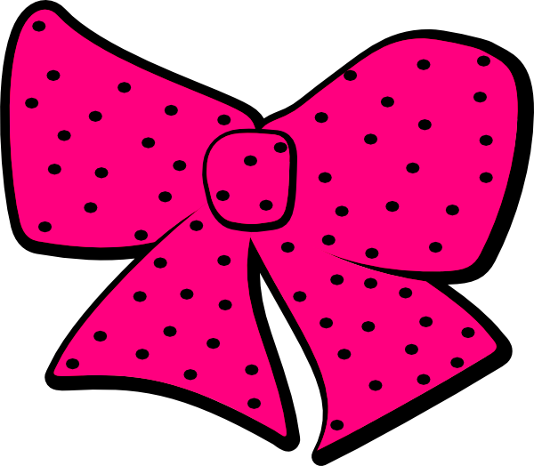 Pink Polka Dot Ribbon Illustration PNG Image