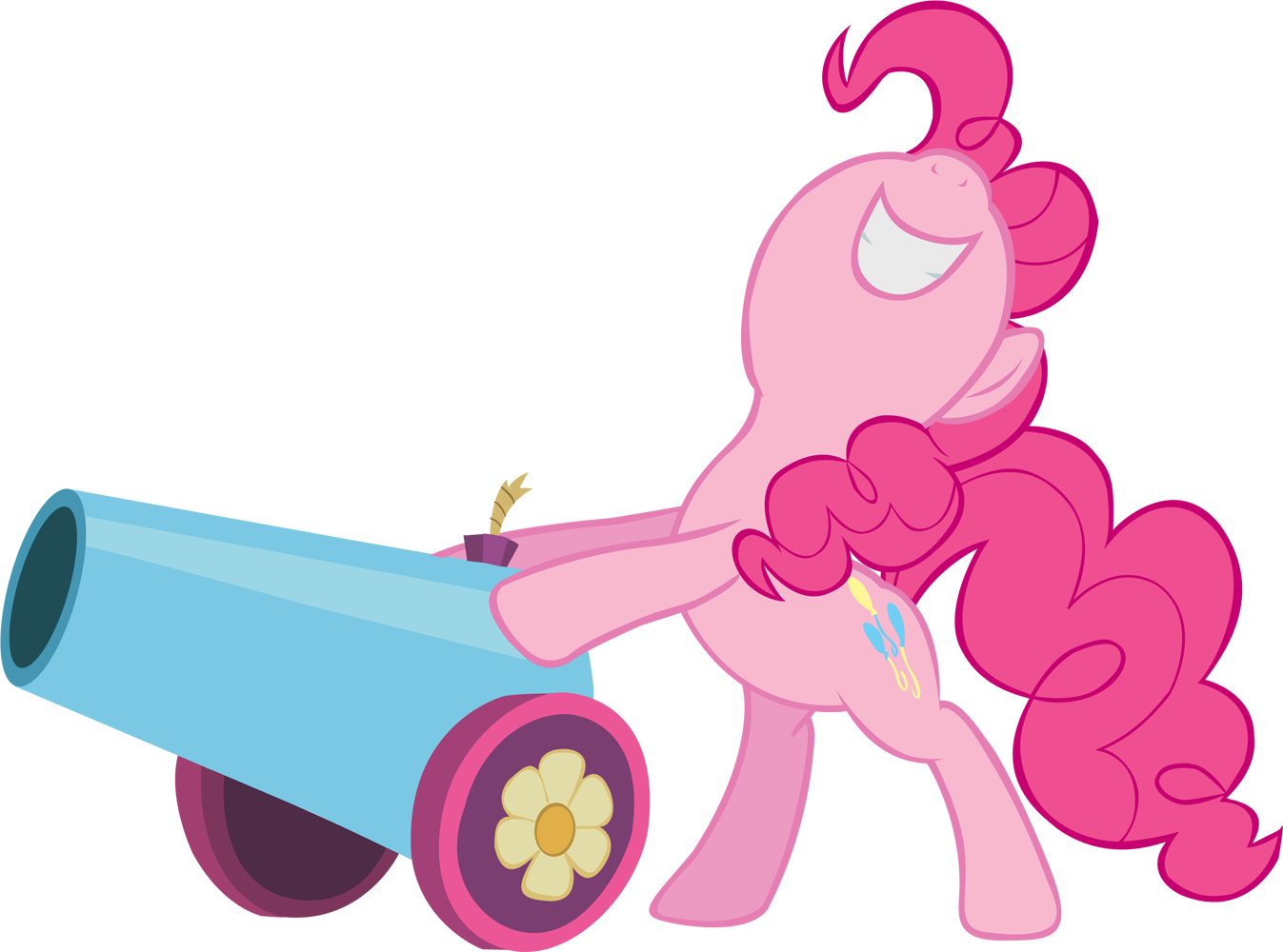 Pink Pony With Cannon PNG Image