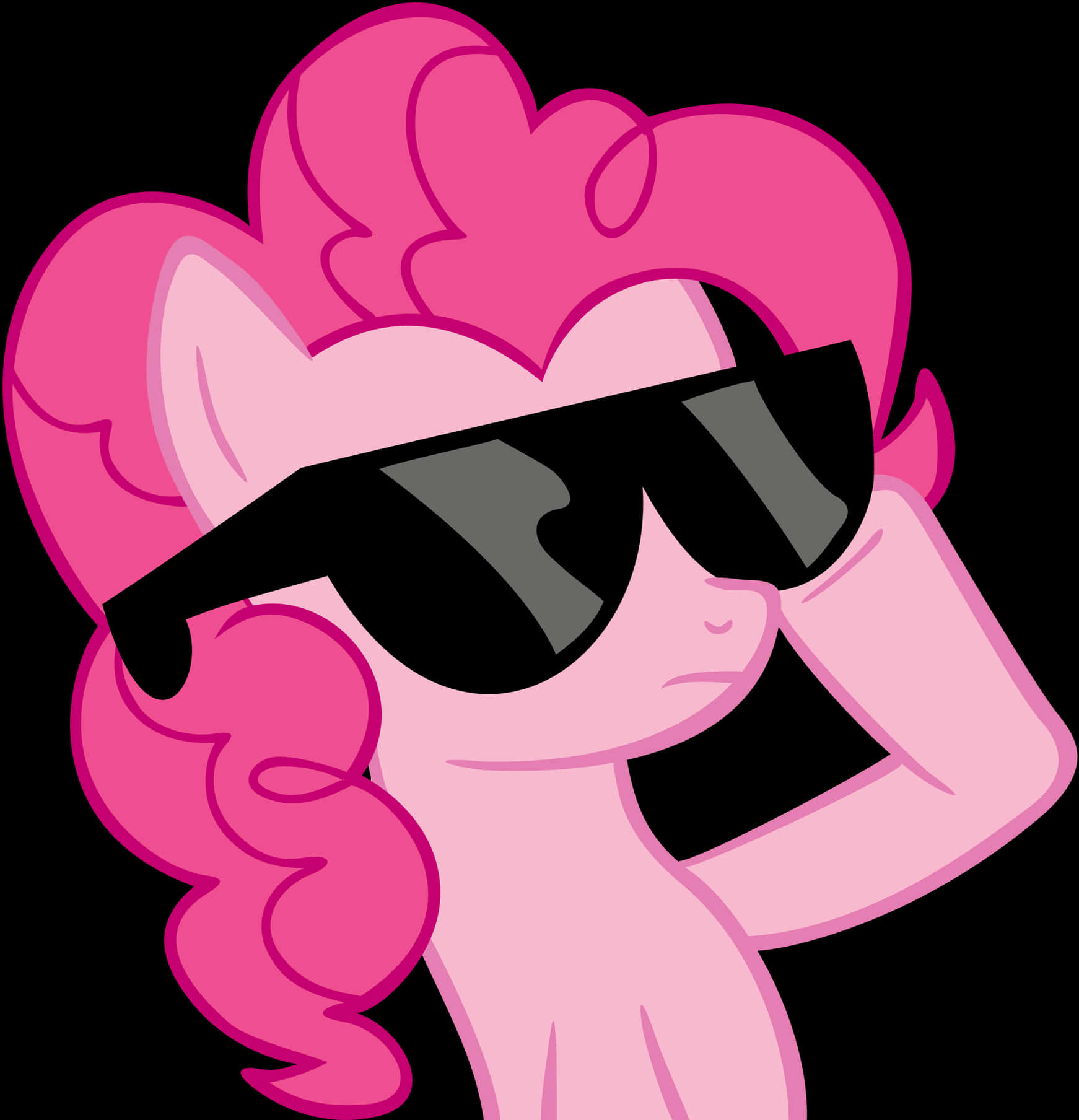 Pink Pony With Sunglasses_ Vector Art PNG Image