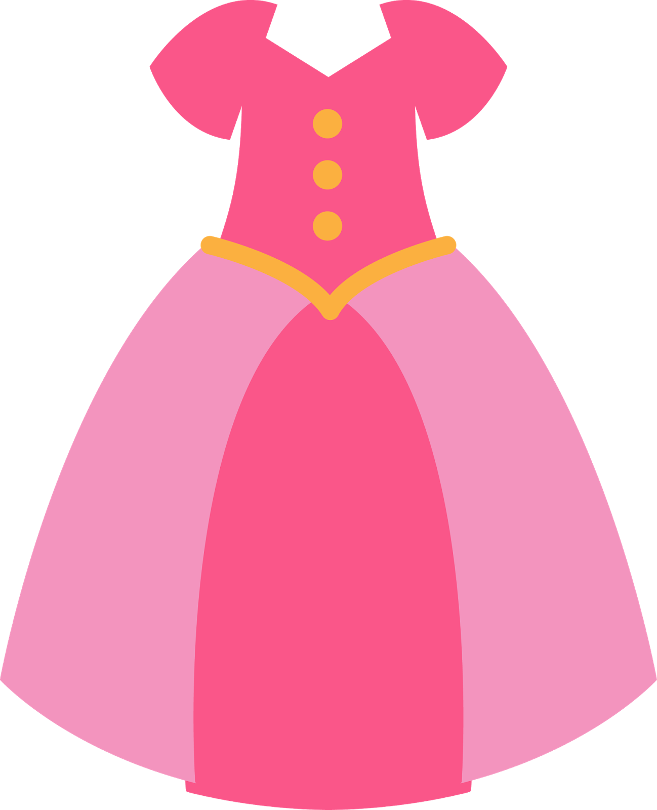 Pink Princess Dress Clipart PNG Image