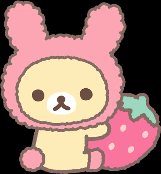 Pink Rilakkuma Cartoon Character PNG Image