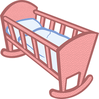 Pink Rocking Crib Illustration PNG Image